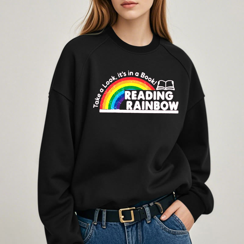 READING RAINBOW Womens Crewneck Sweatshirt Pullover