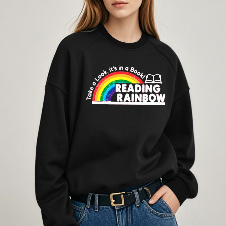 READING RAINBOW Womens Crewneck Sweatshirt Pullover