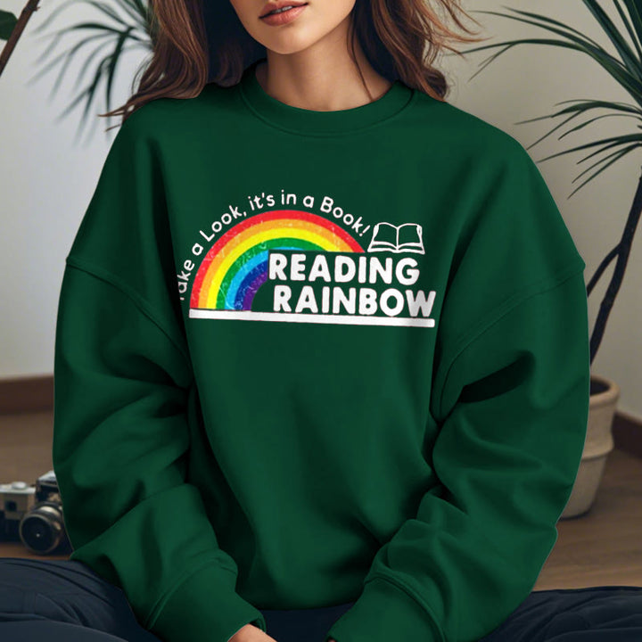 READING RAINBOW Womens Crewneck Sweatshirt Pullover