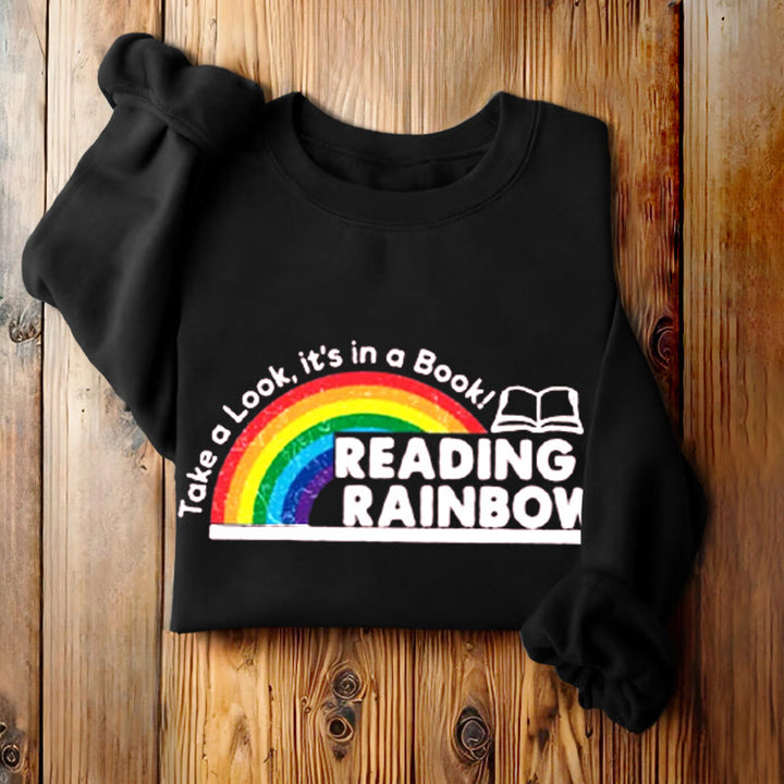 READING RAINBOW Womens Crewneck Sweatshirt Pullover