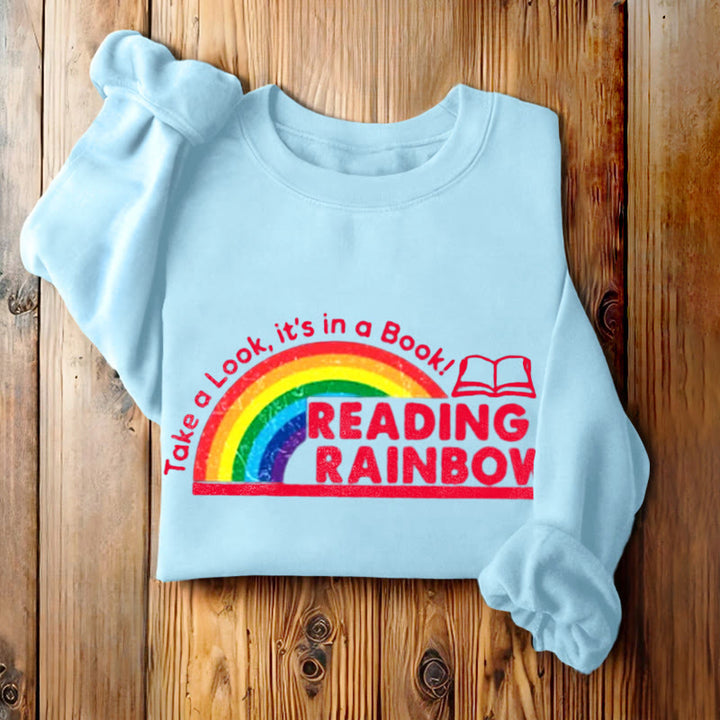 READING RAINBOW Womens Crewneck Sweatshirt Pullover