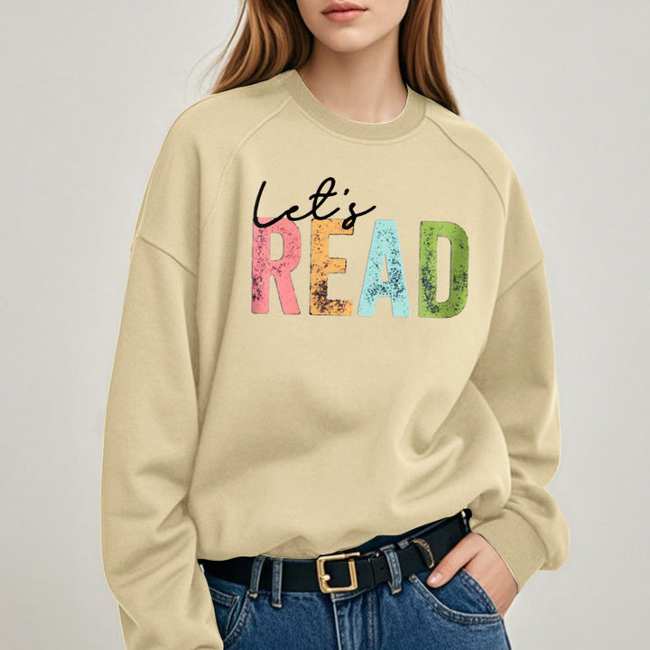 LET'S READ Bookish Womens Crewneck Sweatshirt Pullover