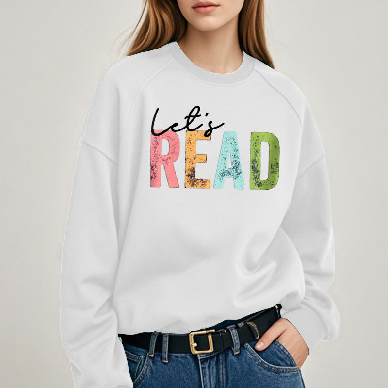 LET'S READ Bookish Womens Crewneck Sweatshirt Pullover