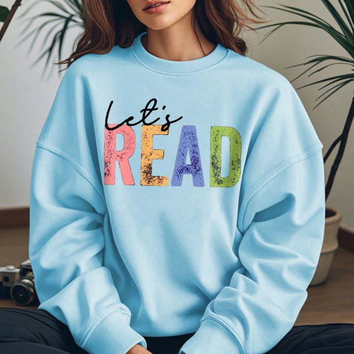 LET'S READ Bookish Womens Crewneck Sweatshirt Pullover