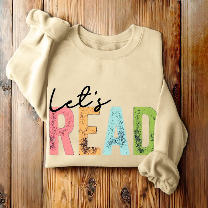 LET'S READ Bookish Womens Crewneck Sweatshirt Pullover