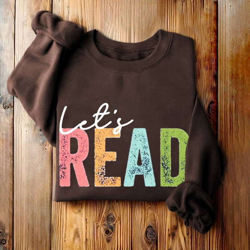 LET'S READ Bookish Womens Crewneck Sweatshirt Pullover