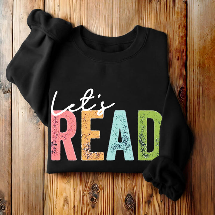 LET'S READ Bookish Womens Crewneck Sweatshirt Pullover