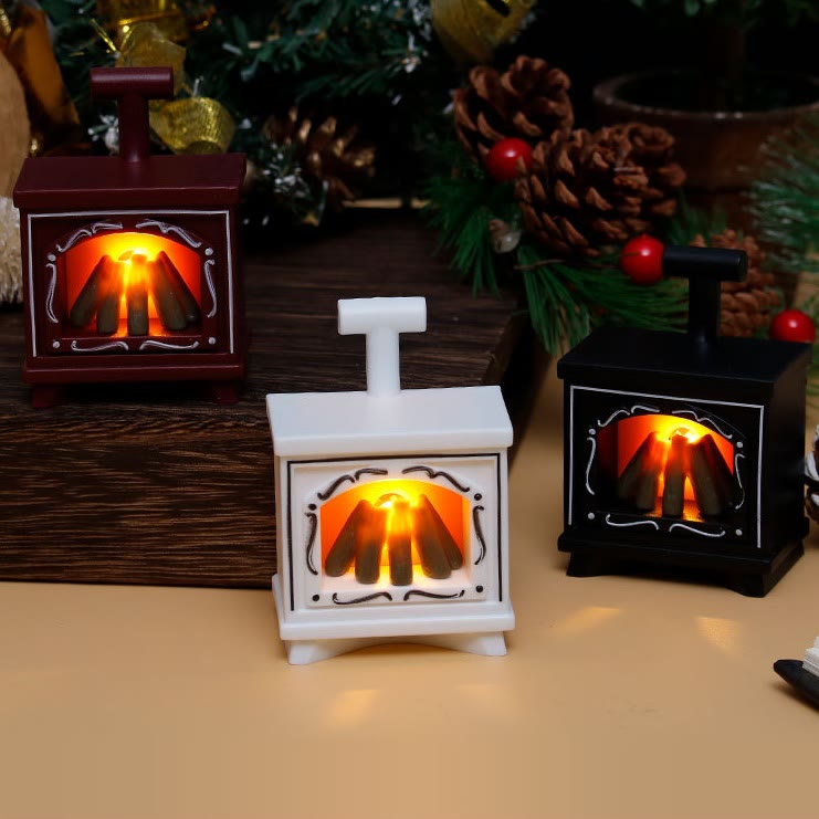 Miniatures Flame Fireplace Light Vintage Artificial Dollhouse Ornament For Kids