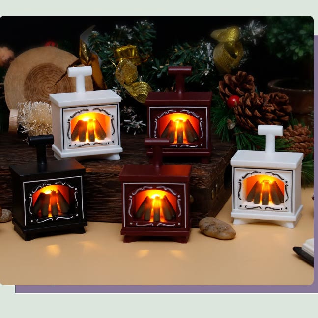 Miniatures Flame Fireplace Light Vintage Artificial Dollhouse Ornament For Kids