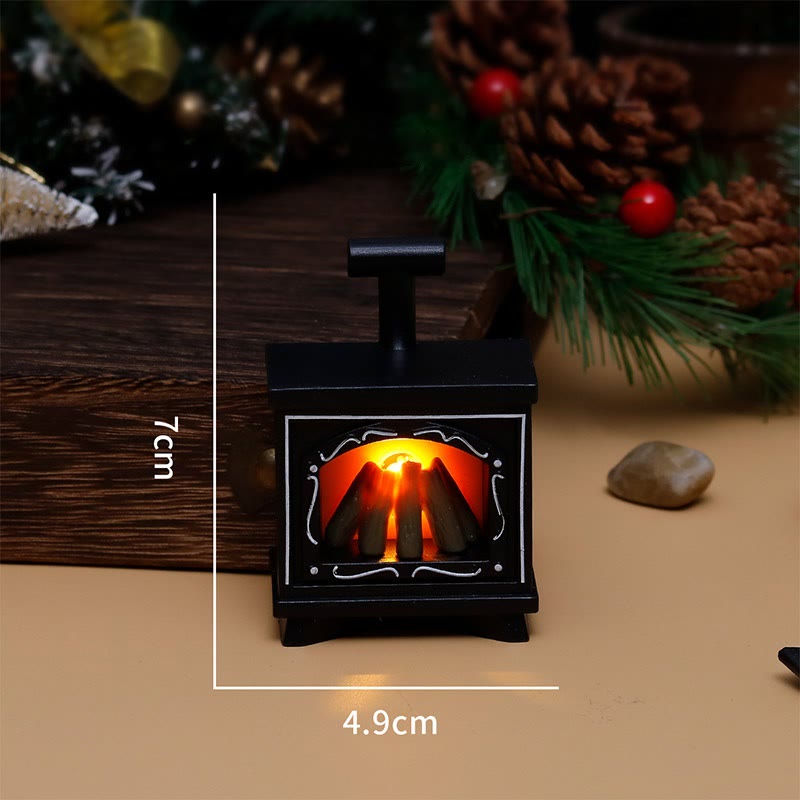 Miniatures Flame Fireplace Light Vintage Artificial Dollhouse Ornament For Kids