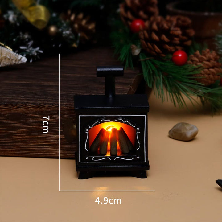 Miniatures Flame Fireplace Light Vintage Artificial Dollhouse Ornament For Kids