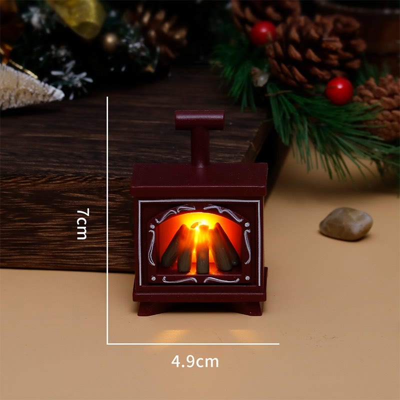 Miniatures Flame Fireplace Light Vintage Artificial Dollhouse Ornament For Kids