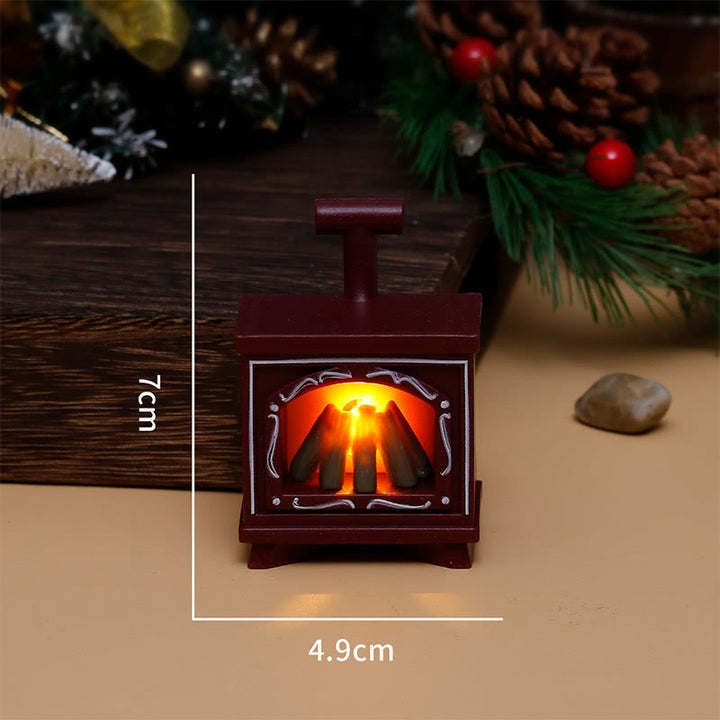 Miniatures Flame Fireplace Light Vintage Artificial Dollhouse Ornament For Kids