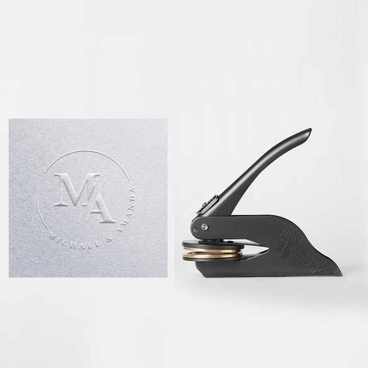 Personalized Monogram Embosser Stamp With Two Initial Letters For Writers