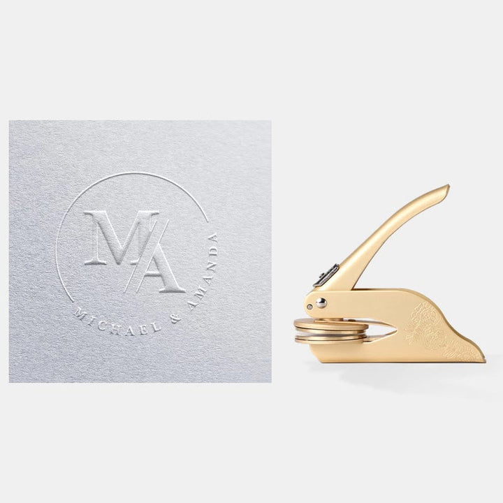 Personalized Monogram Embosser Stamp With Two Initial Letters For Writers