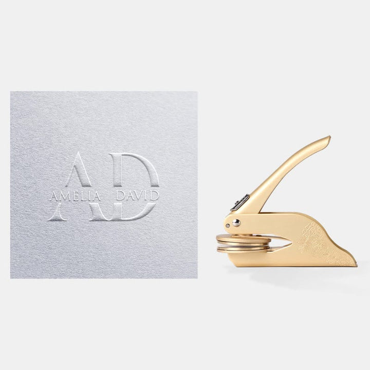 Personalized Monogram Embosser Stamp With Two Initial Letters For Writers