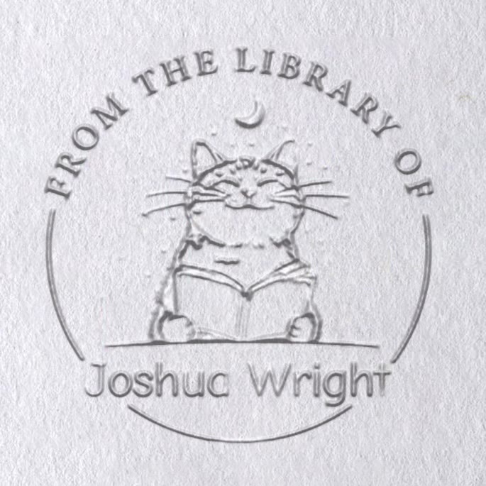 Personalized Book Embosser Smiling Cat Custom Text For Writers