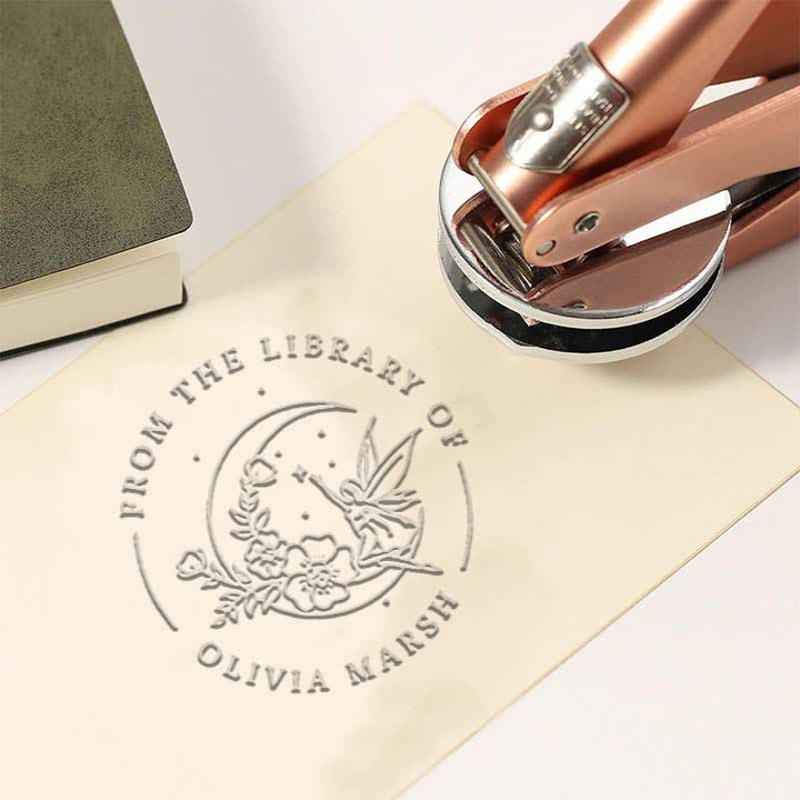Personalized Book Embosser Flying Fairy Custom Text For Writers