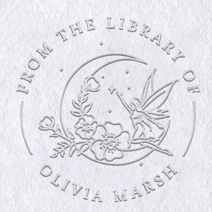 Personalized Book Embosser Flying Fairy Custom Text For Writers