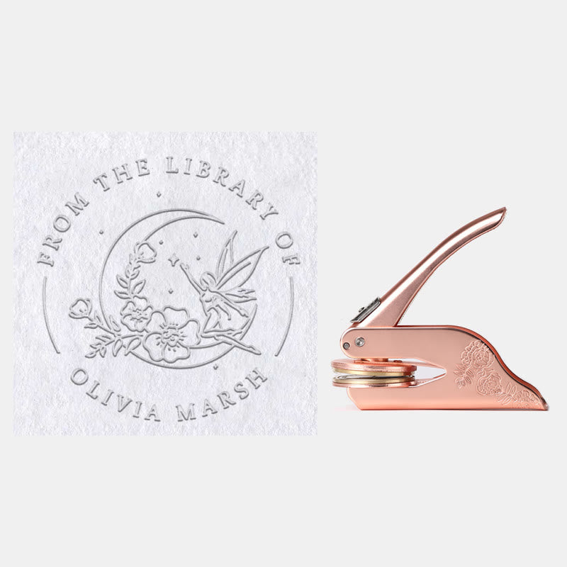 Personalized Book Embosser Flying Fairy Custom Text For Writers