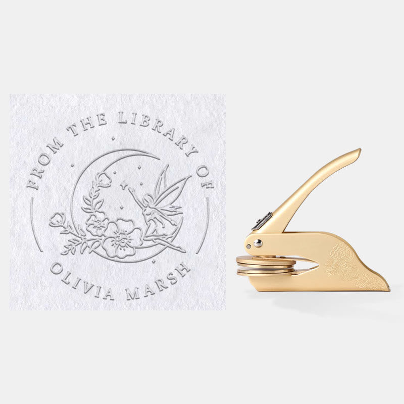 Personalized Book Embosser Flying Fairy Custom Text For Writers