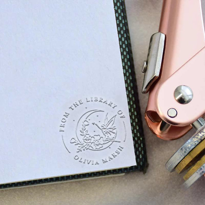 Personalized Book Embosser Flying Fairy Custom Text For Writers