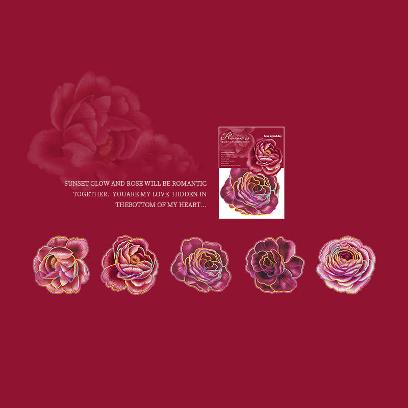 Full Flower Series Stickers For Decorative Journaling Crafts
