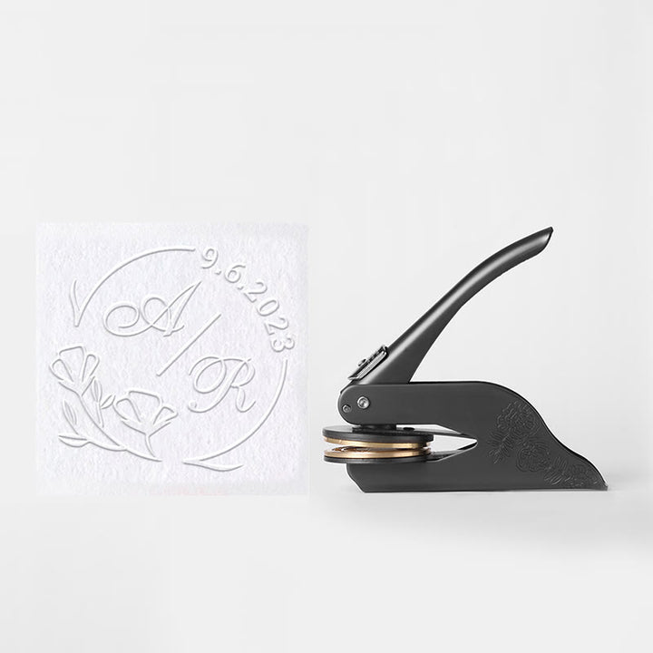 Personalized Initial And Anniversary Embosser Stamp Metal Book Stamp