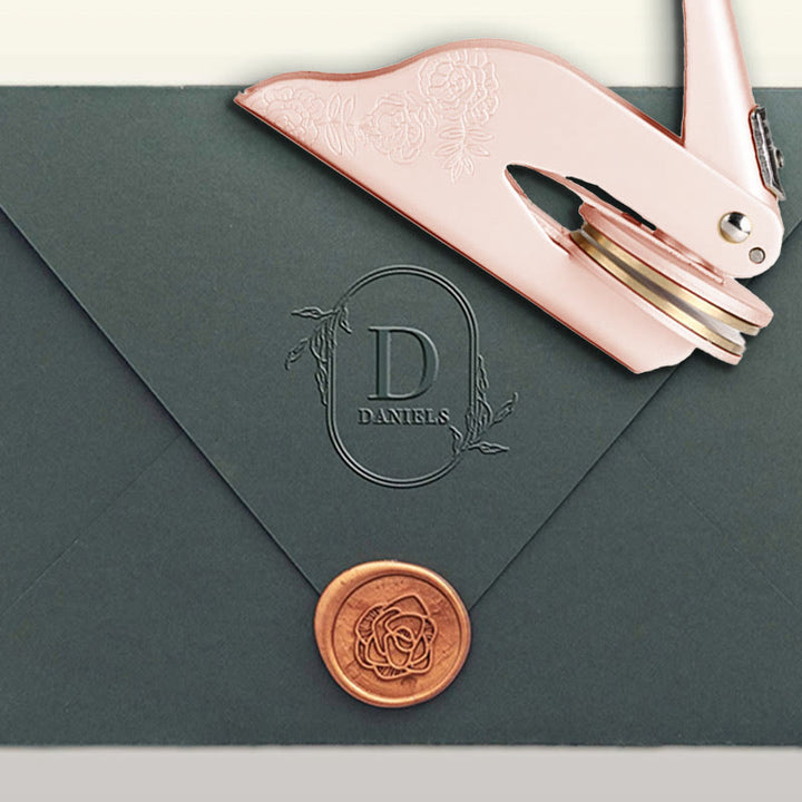 Personalized Initial Letter Book Embosser Stamp For Wedding Envelope