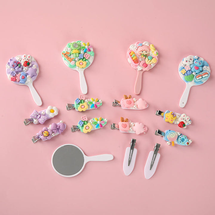 Diy Cream Glue Material Kit With Accessories Small Round Mirror