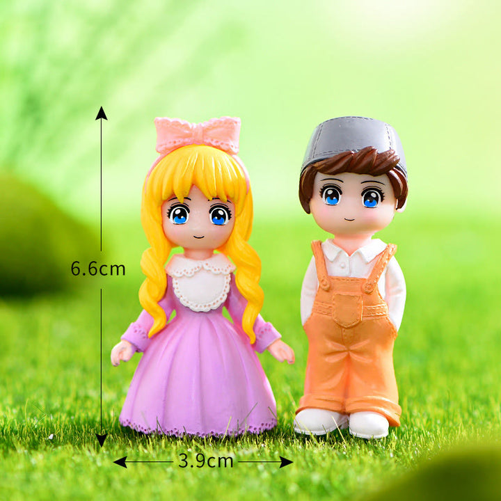 Miniatures Sweat Couples Set Artificial Mini Characters For Dollhouse