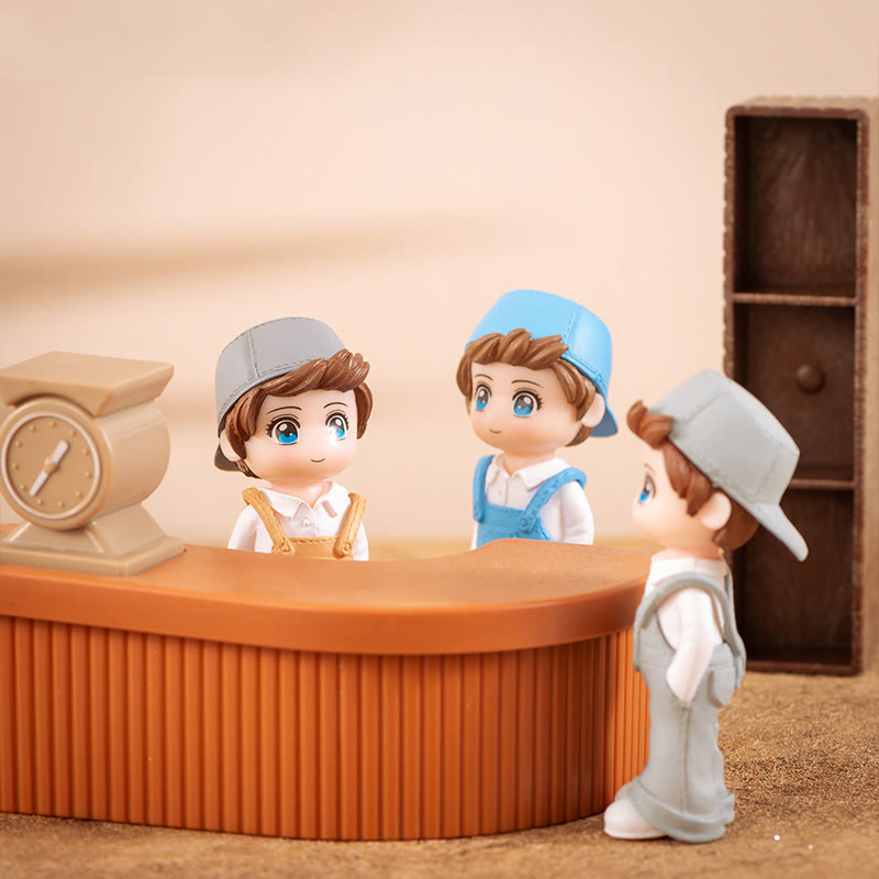 Miniatures Sweat Couples Set Artificial Mini Characters For Dollhouse
