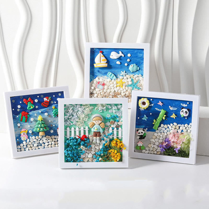 DIY Shell Texture Painting Material Kit Picture Frames Decorations