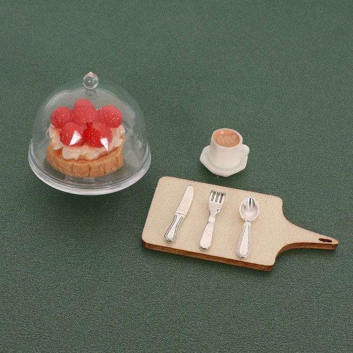 Miniatures Cake Coffee Tray Set Artificial Mini Food Set For Dollhouse