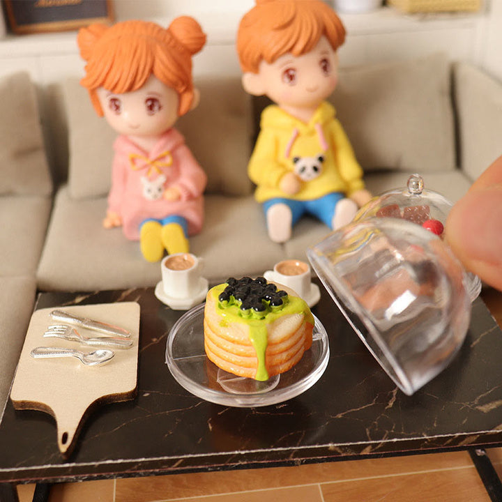 Miniatures Cake Coffee Tray Set Artificial Mini Food Set For Dollhouse
