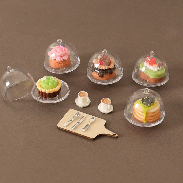 Miniatures Cake Coffee Tray Set Artificial Mini Food Set For Dollhouse