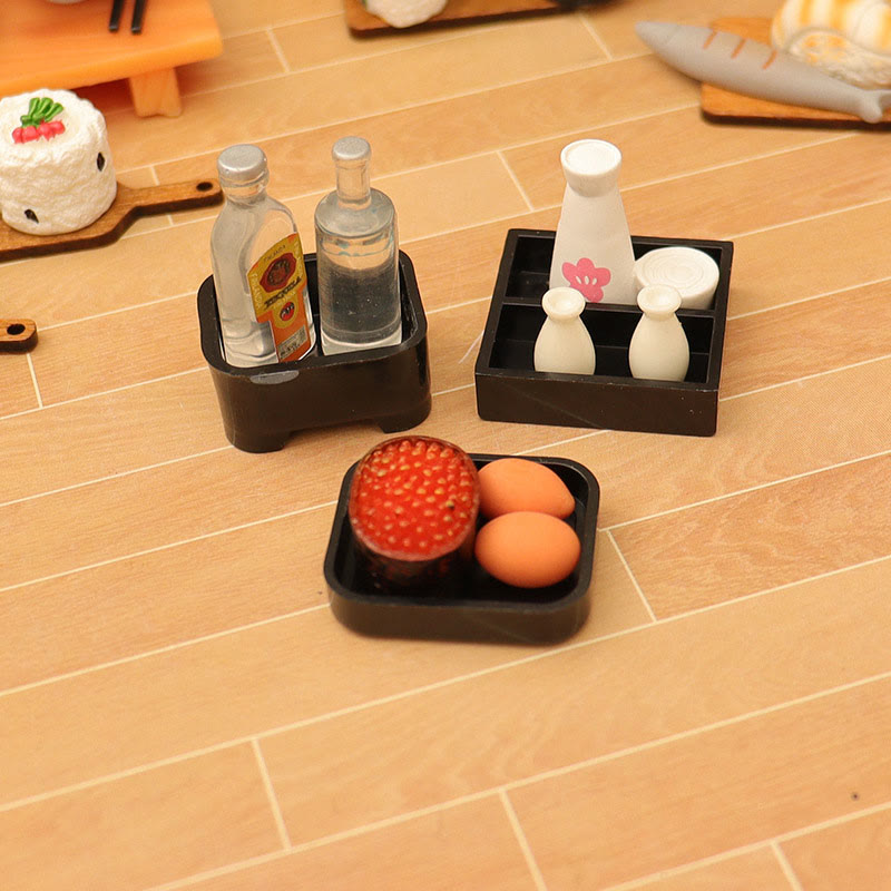 Miniatures Ramen Dim Sum Sushi Set Artificial Mini Food Set For Dollhouse