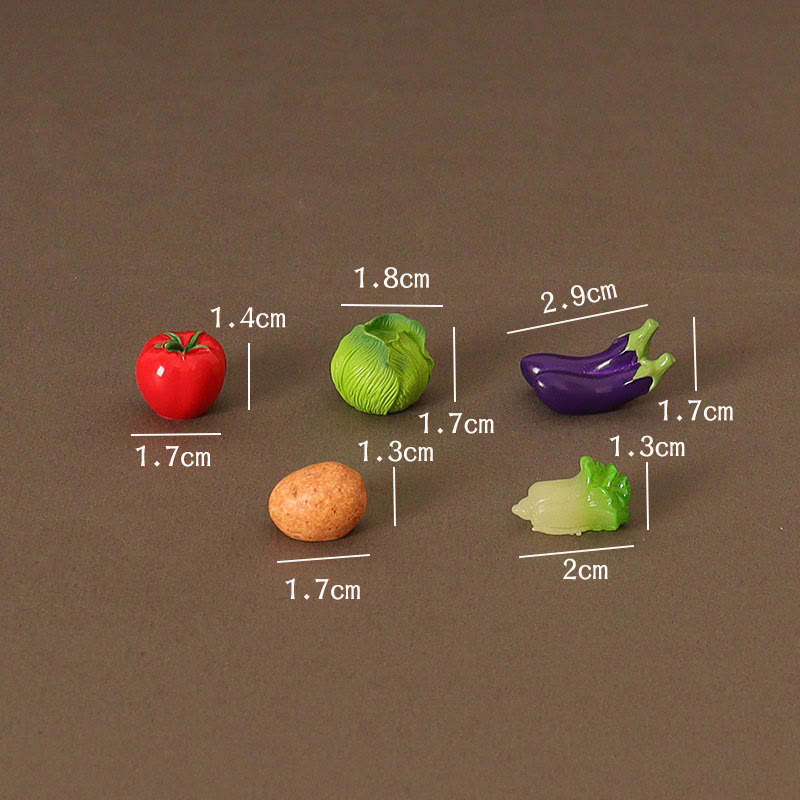 8pcs Miniatures Vegetable Set Artificial Mini Food Set For Dollhouse