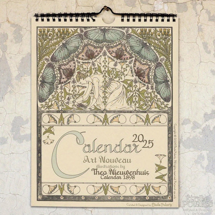 2025 Art Nouveau Lunar Calendar 12 Months Calendars New Year Gift