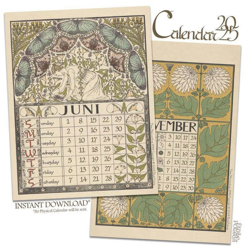 2025 Art Nouveau Lunar Calendar 12 Months Calendars New Year Gift