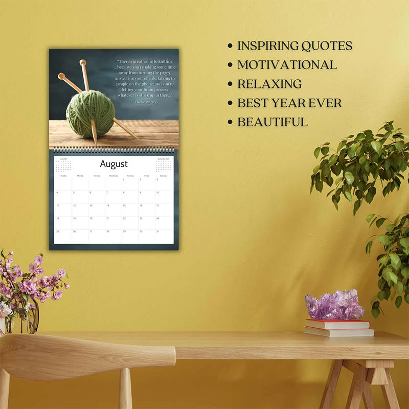 2025 The Joy Of  Knitting Lunar Calendar 12 Months Calendars New Year Gift