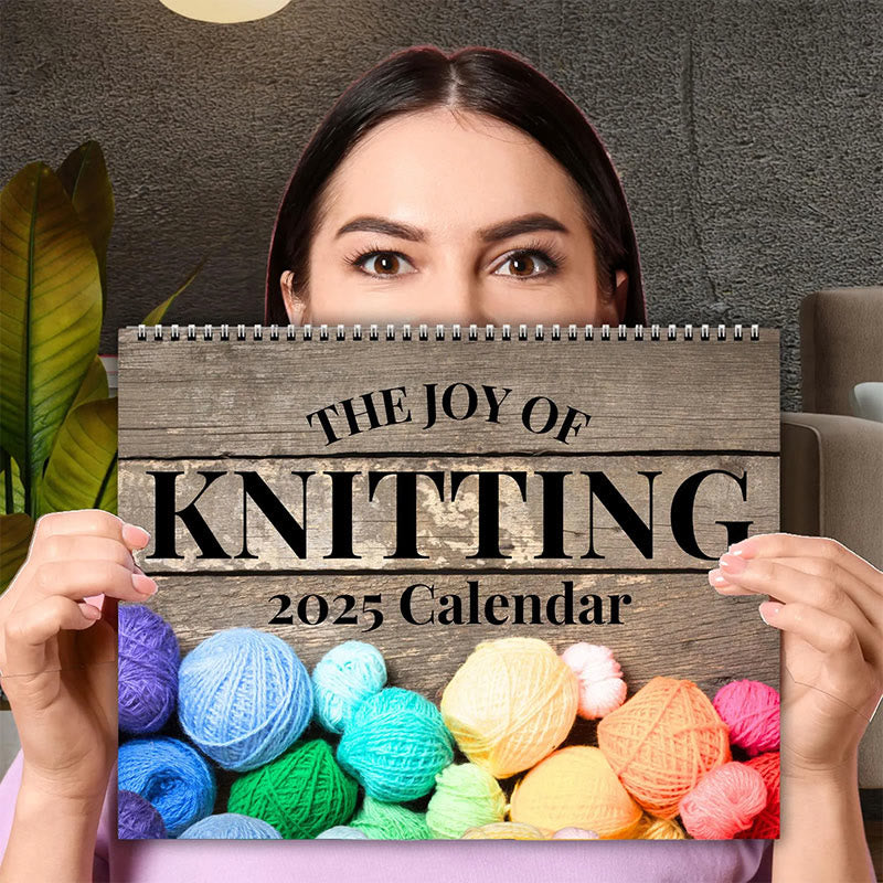 2025 The Joy Of  Knitting Lunar Calendar 12 Months Calendars New Year Gift