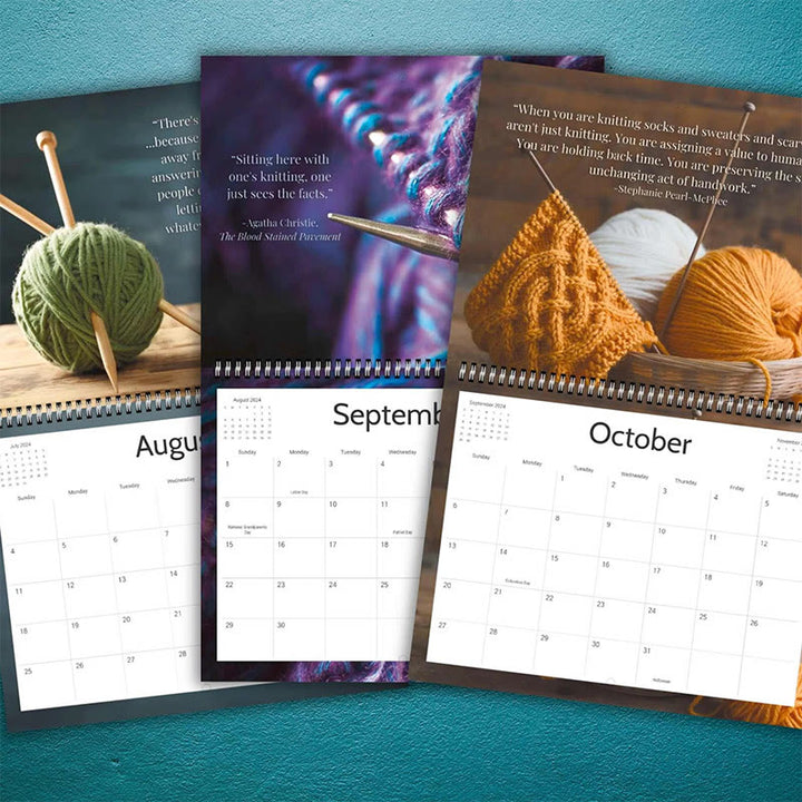 2025 The Joy Of  Knitting Lunar Calendar 12 Months Calendars New Year Gift