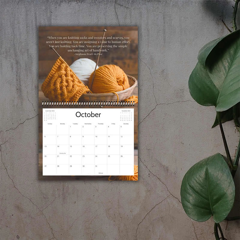 2025 The Joy Of  Knitting Lunar Calendar 12 Months Calendars New Year Gift