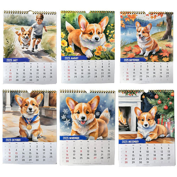 2025 Cute Corgi Lunar Calendar 12 Months Calendars New Year Gift