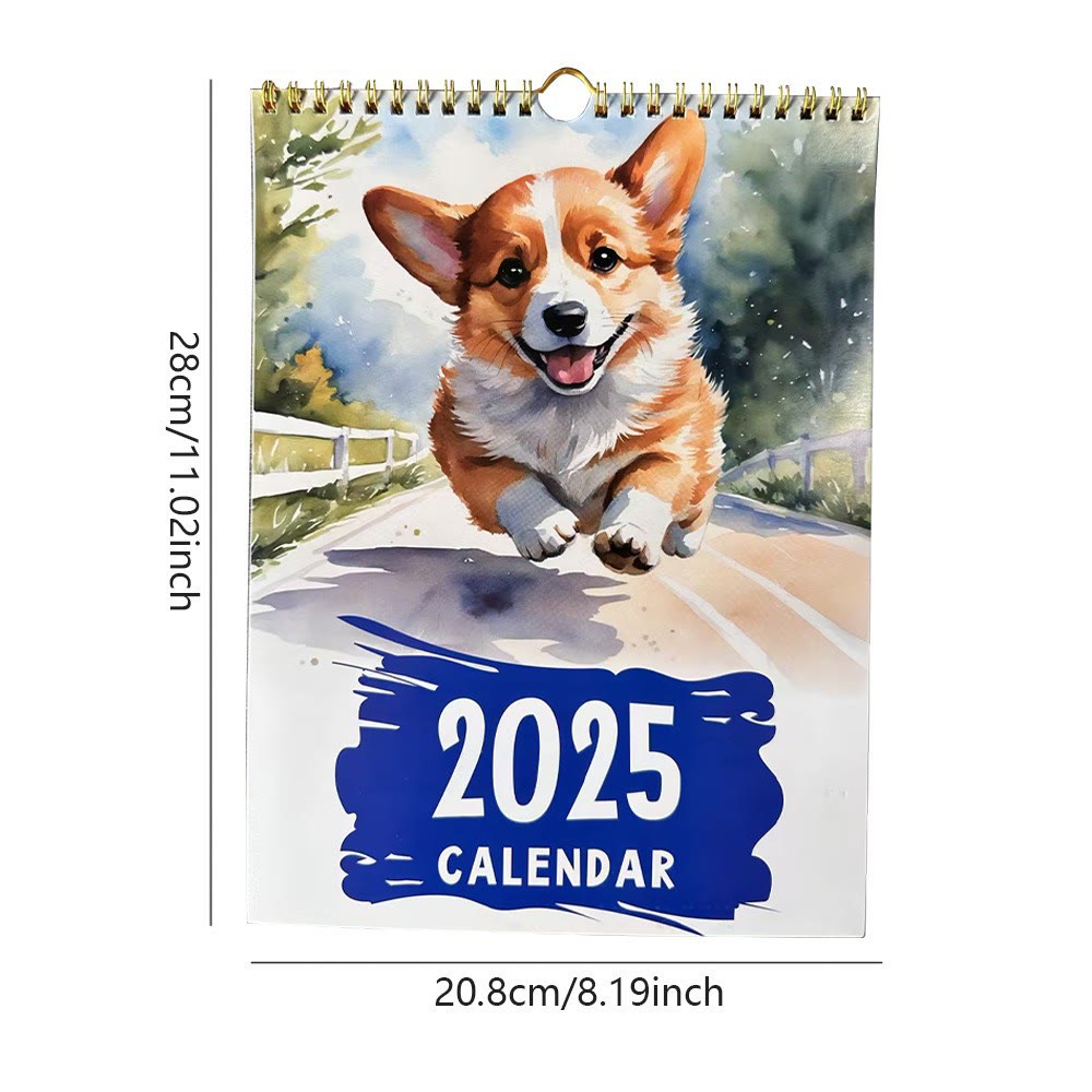 2025 Cute Corgi Lunar Calendar 12 Months Calendars New Year Gift