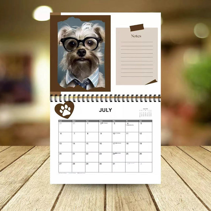 2025 A Dog With Glasses Lunar Calendar 12 Months Calendars New Year Gift