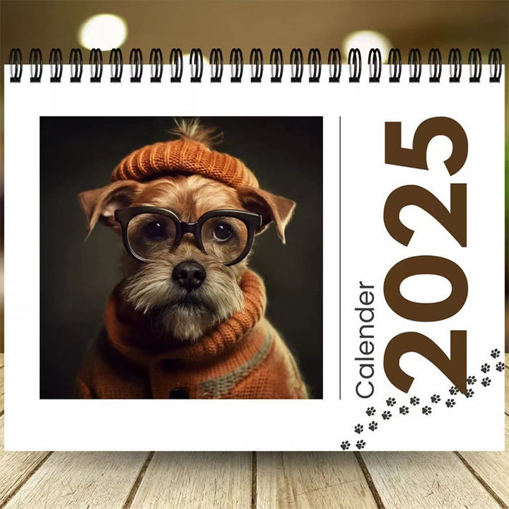 2025 A Dog With Glasses Lunar Calendar 12 Months Calendars New Year Gift