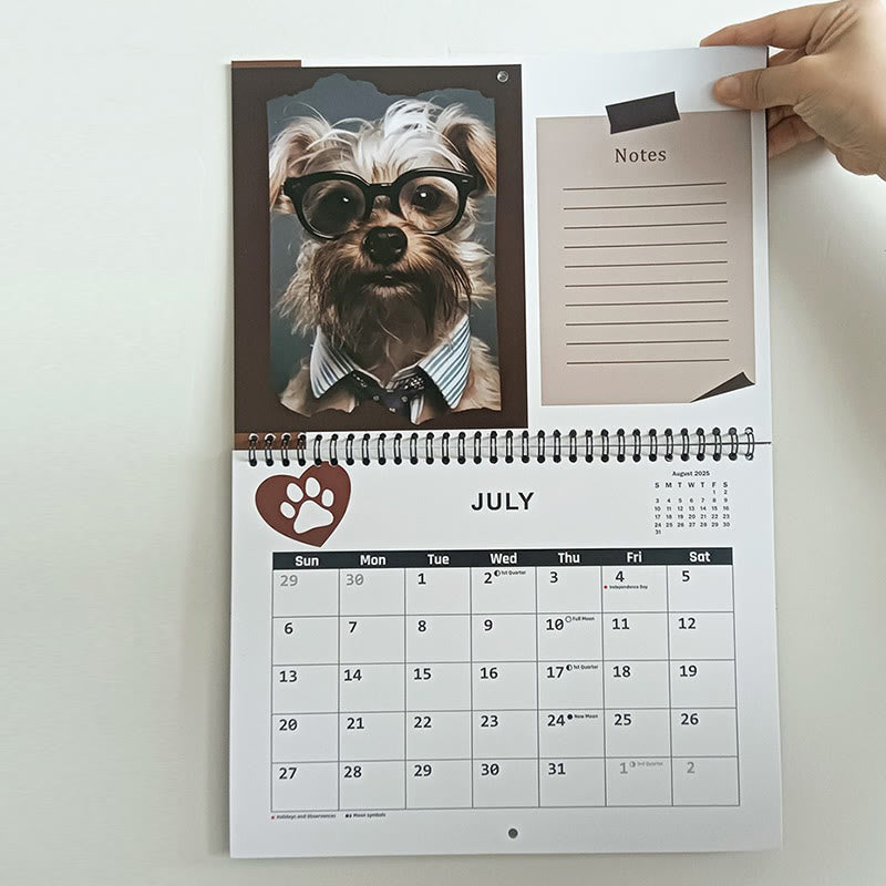 2025 A Dog With Glasses Lunar Calendar 12 Months Calendars New Year Gift