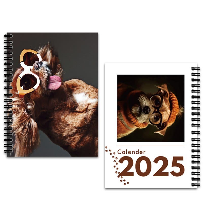 2025 A Dog With Glasses Lunar Calendar 12 Months Calendars New Year Gift